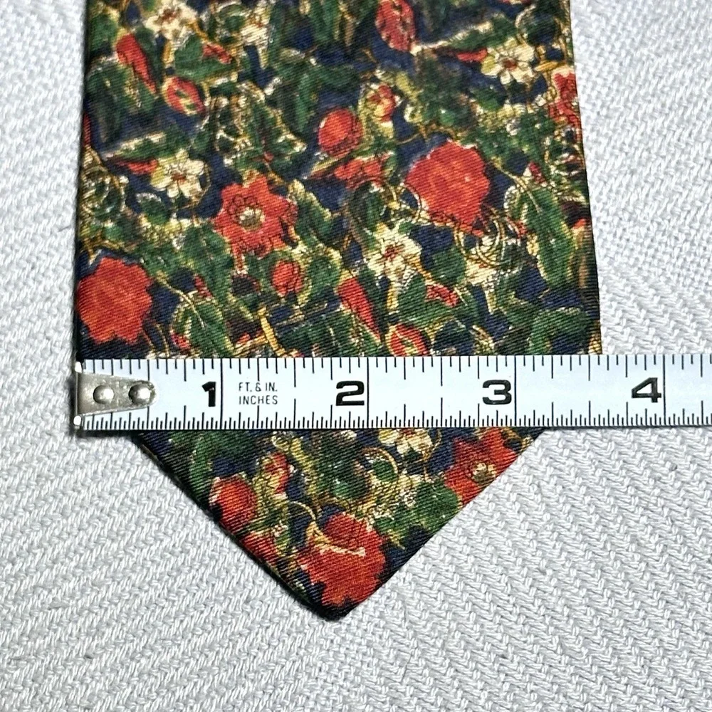Brooks Brother‎ Makers Floral Gold Links Water Colors Art Silk Tie USA Made